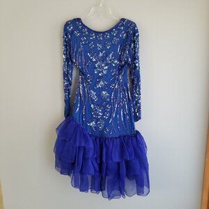Party Dress with Sequins in Blue Color